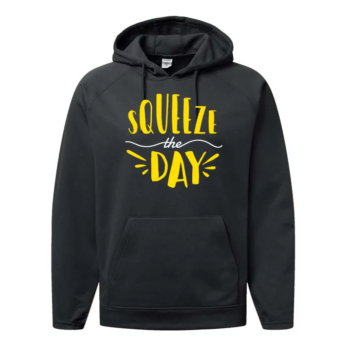 Squeeze The Day Motivation Performance Fleece Hoodie