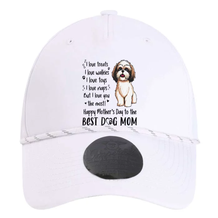 Shih Tzu Dog I Love Treats I Love Walkies I Love Toys Performance The Dyno Cap