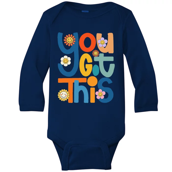 State Testing Day Motivational Teacher Groovy You Got This Baby Long Sleeve Bodysuit