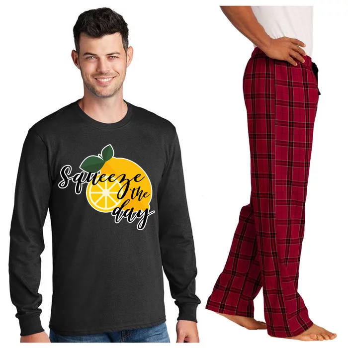 Squeeze The Day Lemon Motivational Long Sleeve Pajama Set