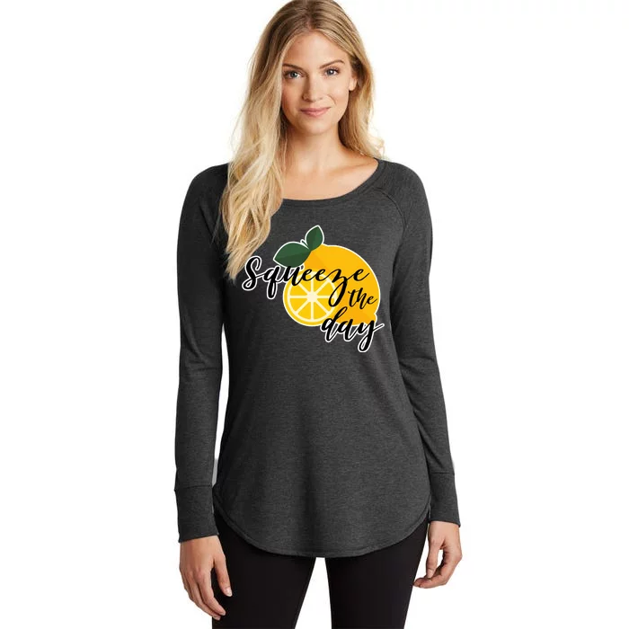 Squeeze The Day Lemon Motivational Women's Perfect Tri Tunic Long Sleeve Shirt