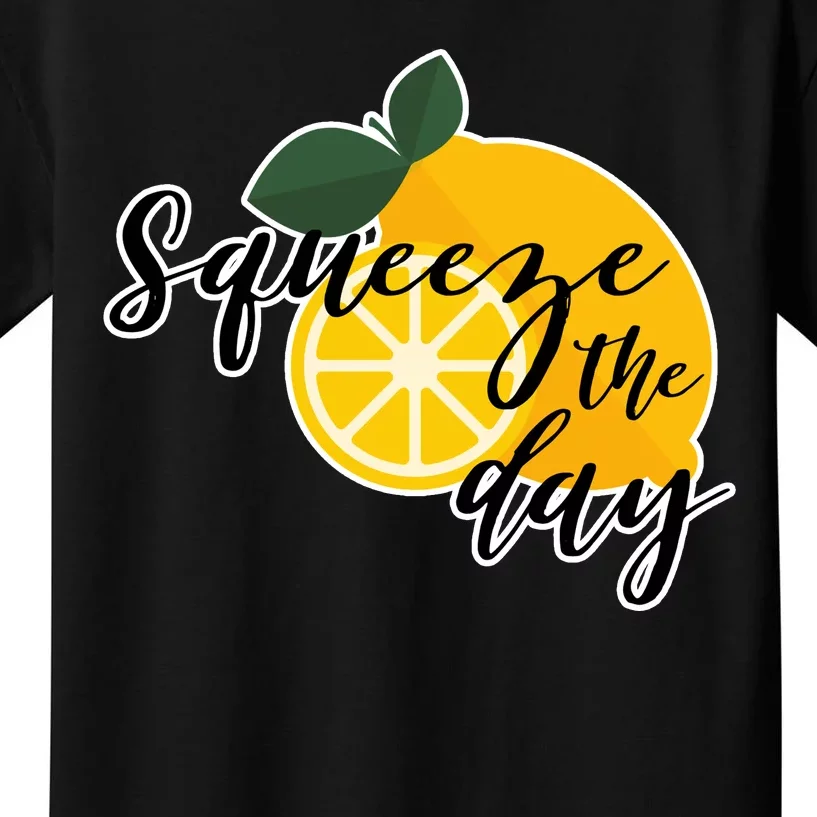 Squeeze The Day Lemon Motivational Kids T-Shirt