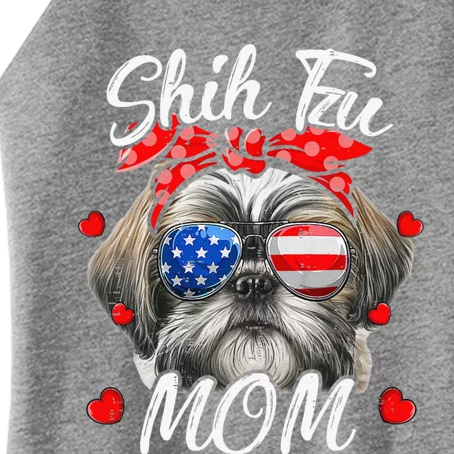 Shih Tzu Dog Mom Shih Tzu Mama Puppy Funny Mothers Day Women’s Perfect Tri Rocker Tank