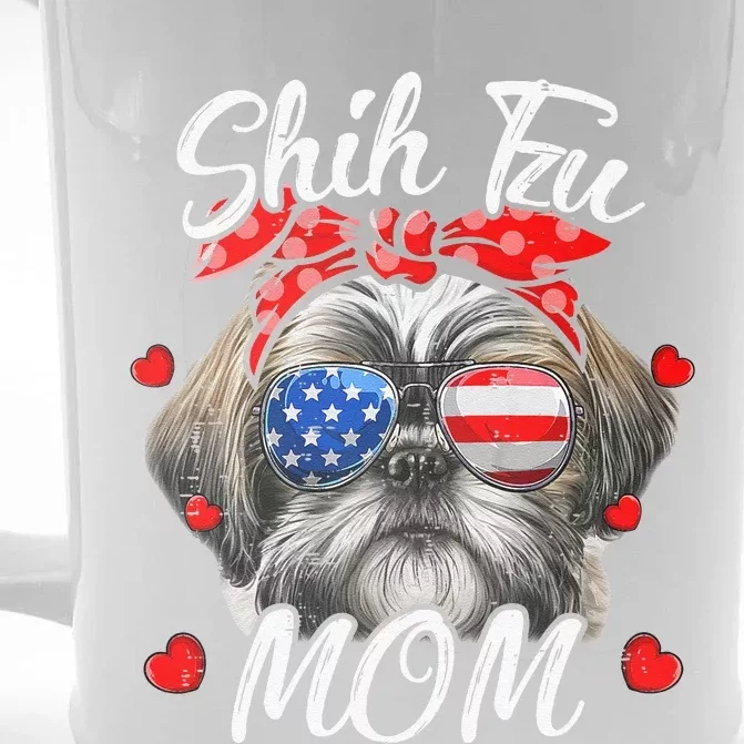 Shih Tzu Dog Mom Shih Tzu Mama Puppy Funny Mothers Day Front & Back Beer Stein