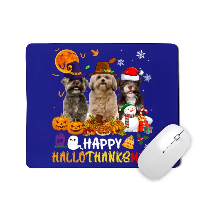 Shih Tzu Dog Happy Hallothanksmas Xmas Dog Lover Funny Gift Mousepad