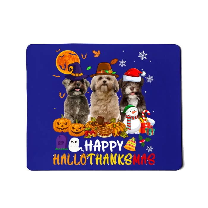 Shih Tzu Dog Happy Hallothanksmas Xmas Dog Lover Funny Gift Mousepad