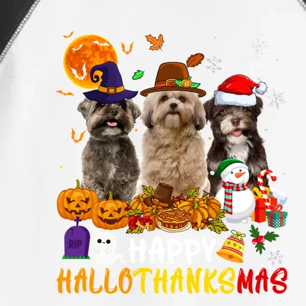 Shih Tzu Dog Happy Hallothanksmas Xmas Dog Lover Funny Gift Toddler Fine Jersey T-Shirt