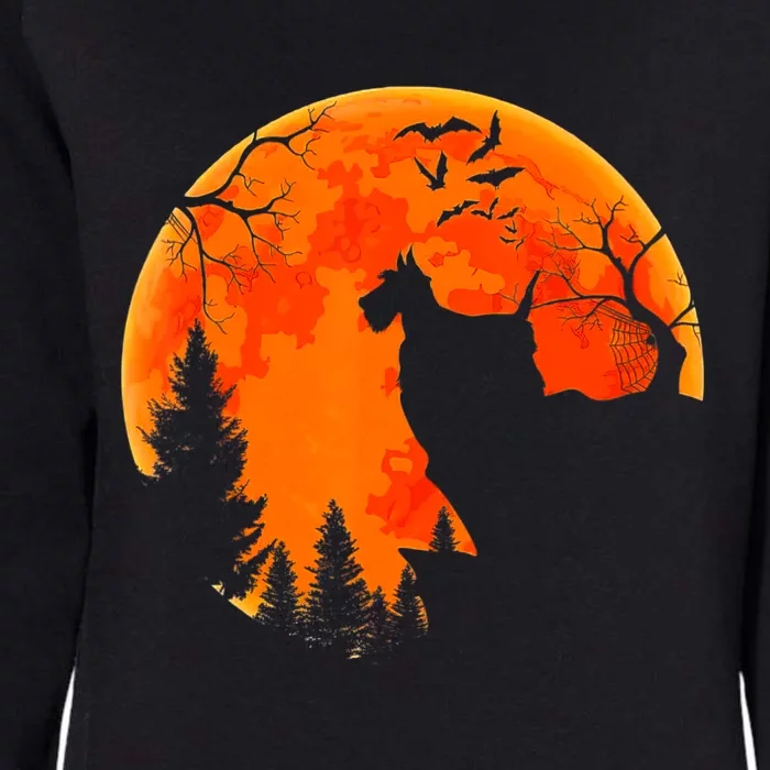 Scottish Terrier Dog And Moon Halloween Costume Dog Lover Womens California Wash Sweatshirt