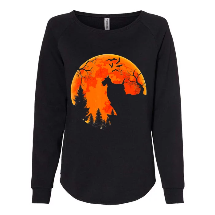 Scottish Terrier Dog And Moon Halloween Costume Dog Lover Womens California Wash Sweatshirt