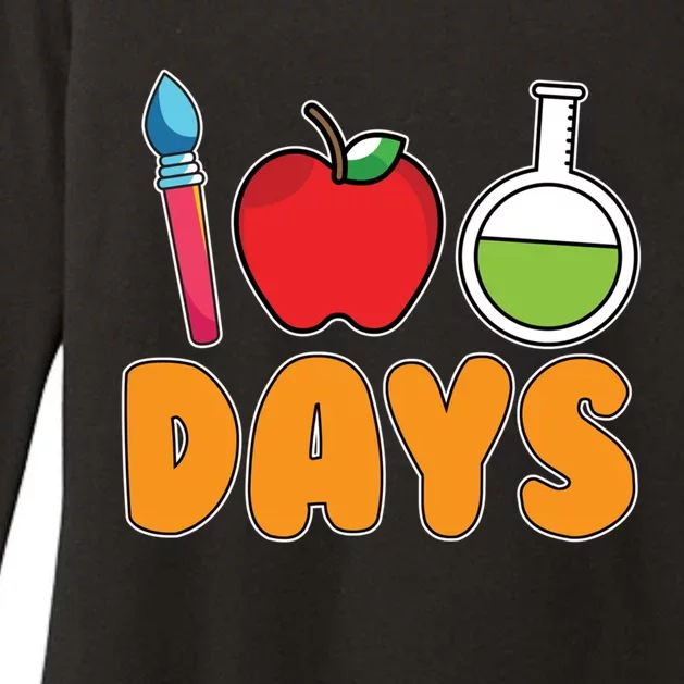 Science Teacher Drawing Kindergarten 100 Days Of School Gift Womens CVC Long Sleeve Shirt