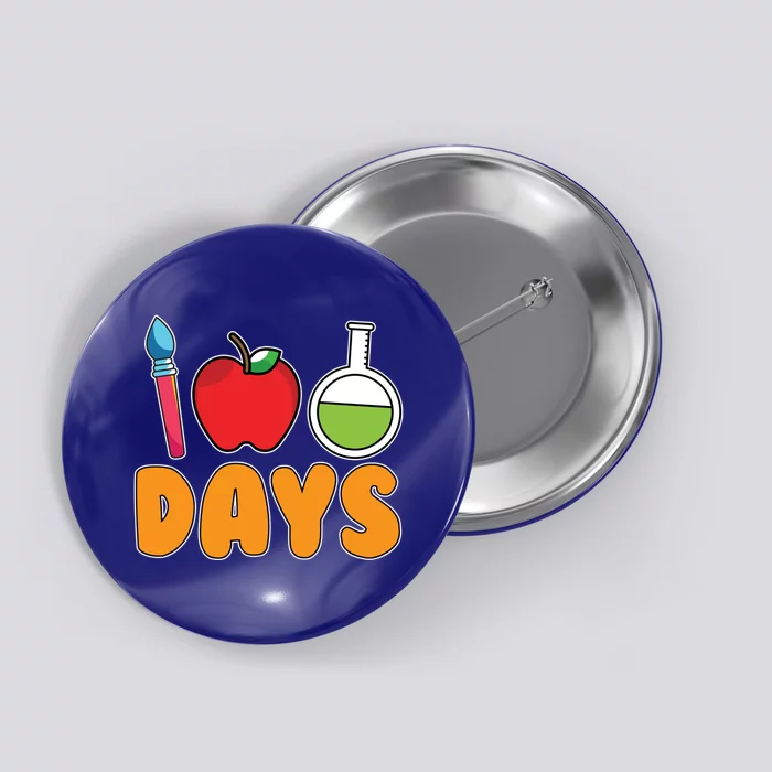 Science Teacher Drawing Kindergarten 100 Days Of School Gift Button