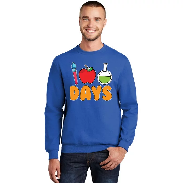 Science Teacher Drawing Kindergarten 100 Days Of School Gift Tall Sweatshirt