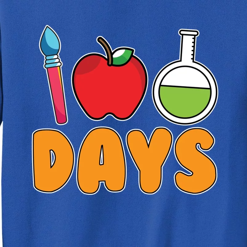 Science Teacher Drawing Kindergarten 100 Days Of School Gift Tall Sweatshirt