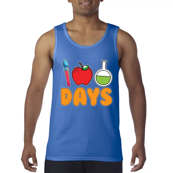 Science Teacher Drawing Kindergarten 100 Days Of School Gift Tank Top