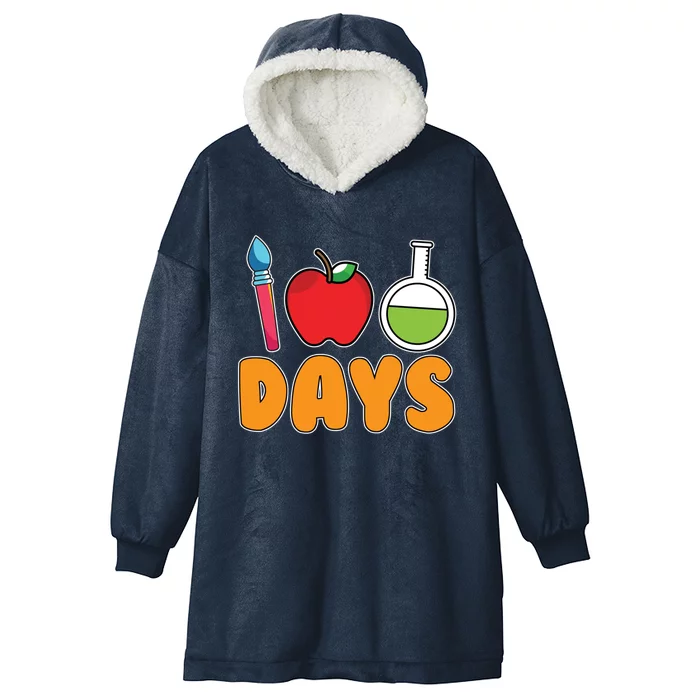 Science Teacher Drawing Kindergarten 100 Days Of School Gift Hooded Wearable Blanket