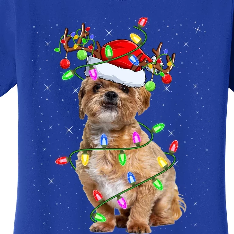 Shih Tzu Dog Lover Xmas Lighting Santa Shih Tzu Christmas Great Gift Women's T-Shirt