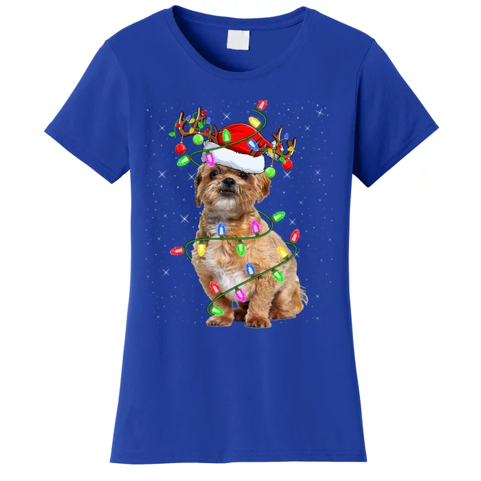 Shih Tzu Dog Lover Xmas Lighting Santa Shih Tzu Christmas Great Gift Women's T-Shirt