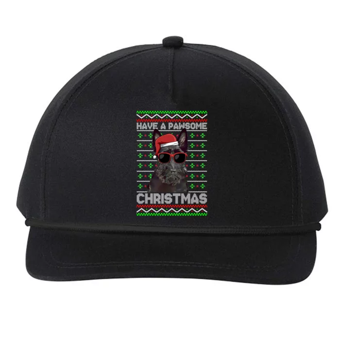 Scottish Terrier Dog Funny Pawsome Christmas Gift Snapback Five-Panel Rope Hat