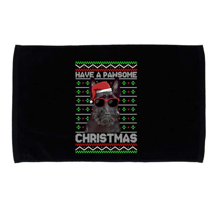 Scottish Terrier Dog Funny Pawsome Christmas Gift Microfiber Hand Towel