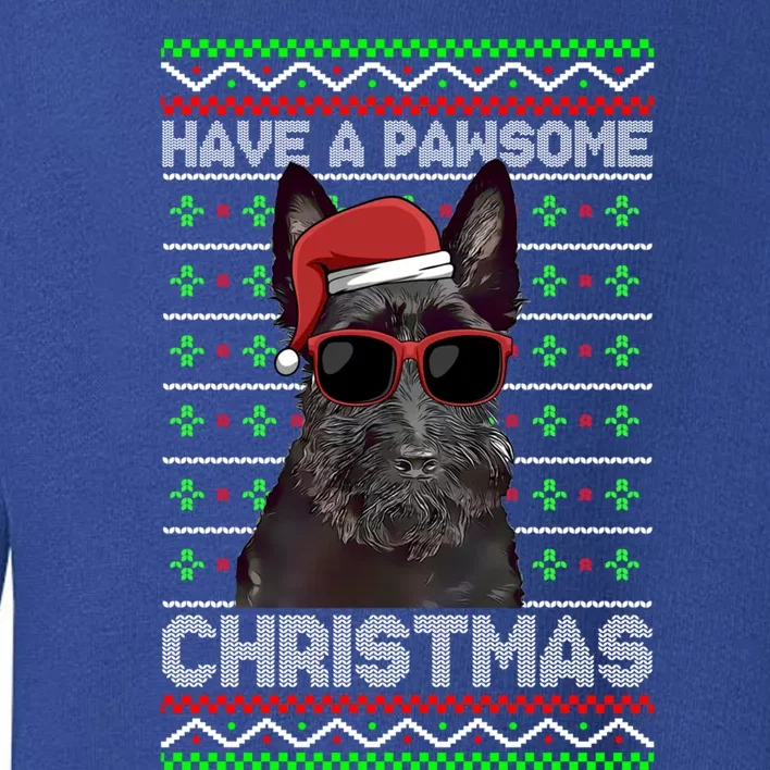 Scottish Terrier Dog Funny Pawsome Christmas Gift Toddler Sweatshirt