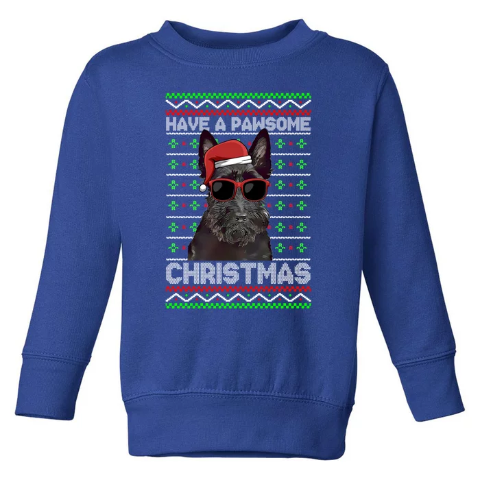 Scottish Terrier Dog Funny Pawsome Christmas Gift Toddler Sweatshirt