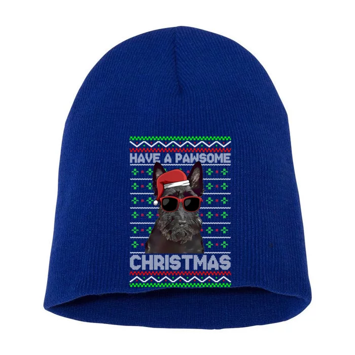 Scottish Terrier Dog Funny Pawsome Christmas Gift Short Acrylic Beanie