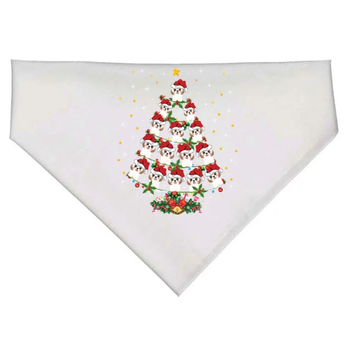 Shih Tzu Dog Lover Xmas Santa Hat Shih Tzu Christmas Tree Cool Gift USA-Made Doggie Bandana