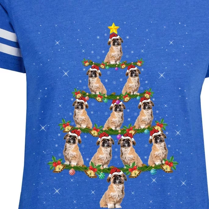 Shih Tzu Dog Lover Xmas Tree Lights Santa Shih Tzu Christmas Meaningful Gift Enza Ladies Jersey Football T-Shirt