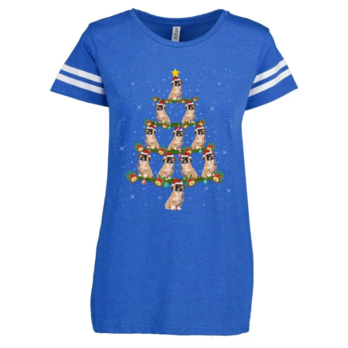 Shih Tzu Dog Lover Xmas Tree Lights Santa Shih Tzu Christmas Meaningful Gift Enza Ladies Jersey Football T-Shirt