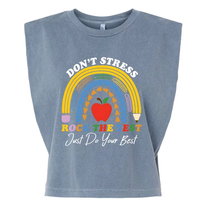 State Testing DonT Stress Rock The Test Garment-Dyed Women's Muscle Tee