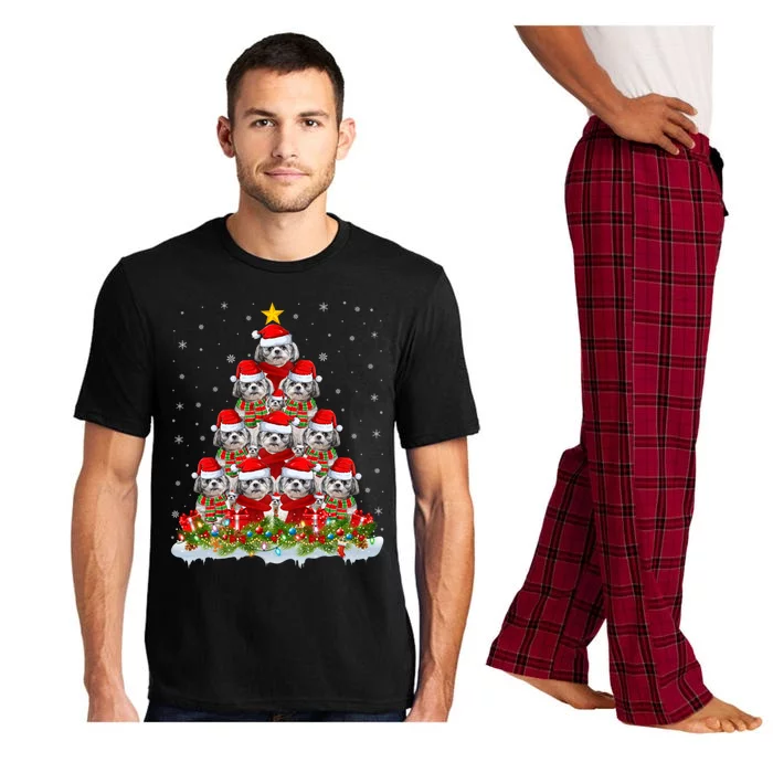 Shih Tzu Dog Lover Xmas Tree Santa Christmas Shih Tzu Gift Pajama Set