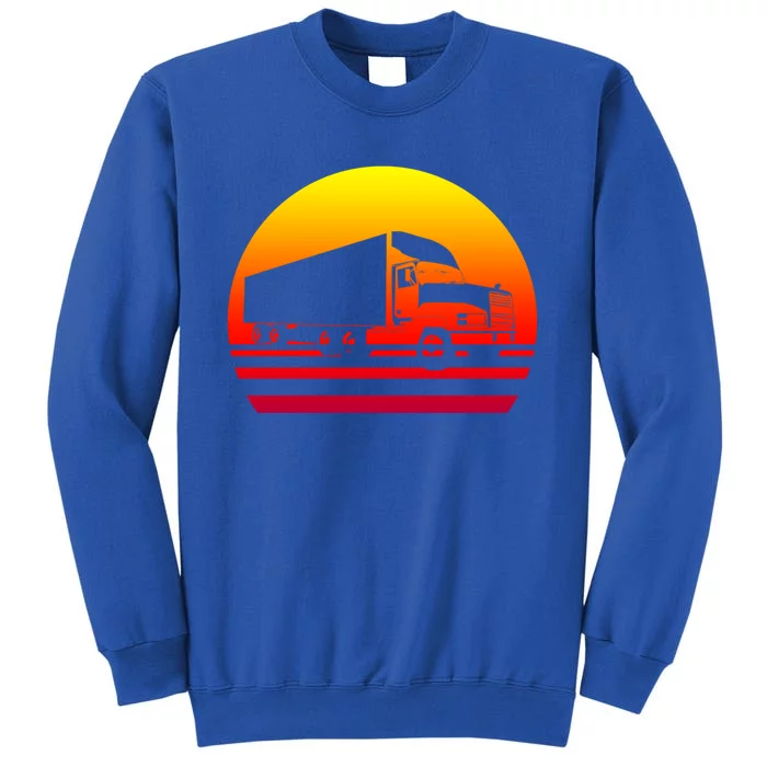 Semi Truck Driver Trucker Big Rig Sunset Gift Sweatshirt