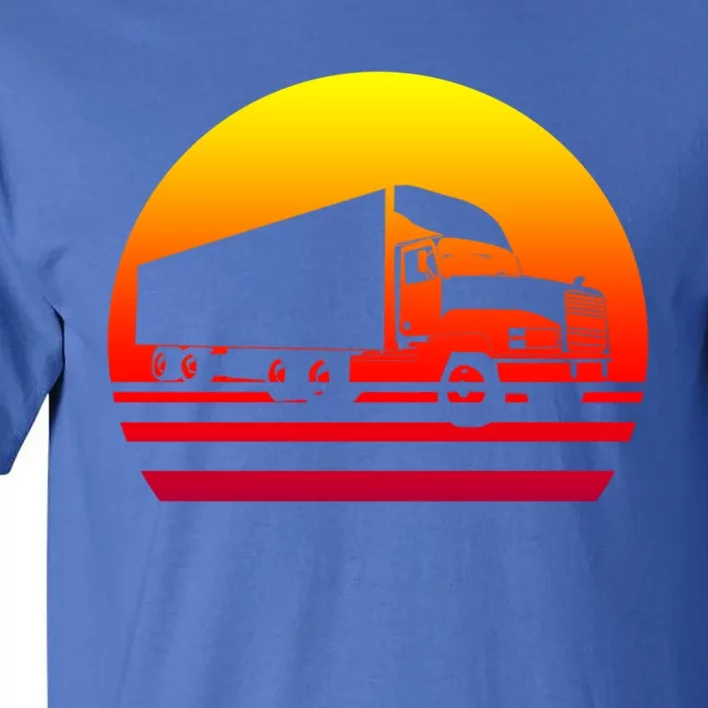 Semi Truck Driver Trucker Big Rig Sunset Gift Tall T-Shirt