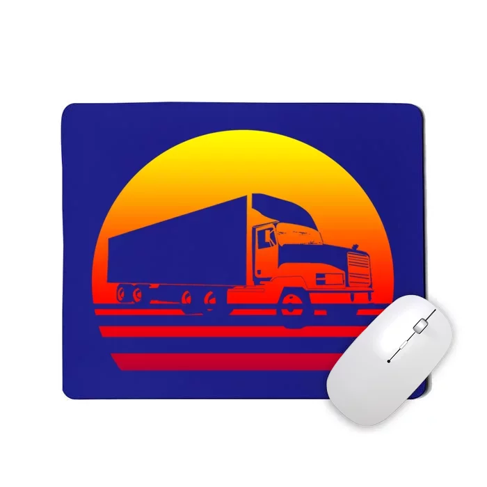 Semi Truck Driver Trucker Big Rig Sunset Gift Mousepad