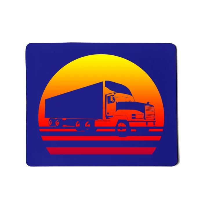 Semi Truck Driver Trucker Big Rig Sunset Gift Mousepad