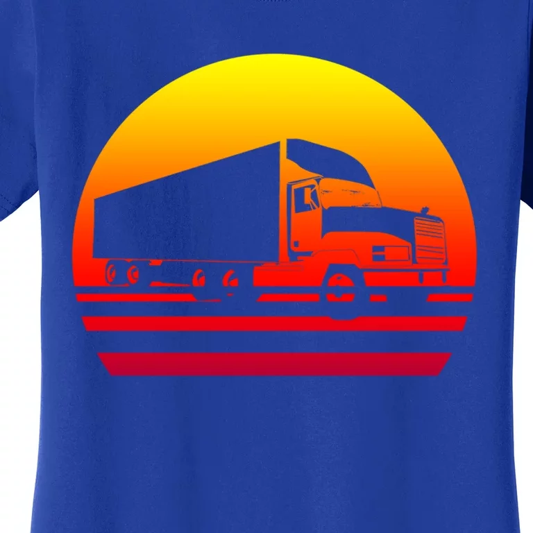 Semi Truck Driver Trucker Big Rig Sunset Gift Women's T-Shirt