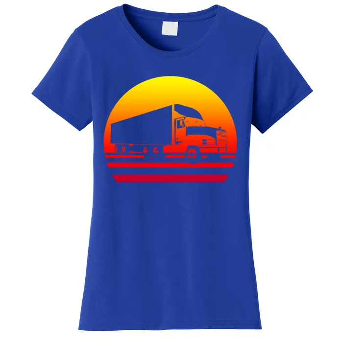 Semi Truck Driver Trucker Big Rig Sunset Gift Women's T-Shirt