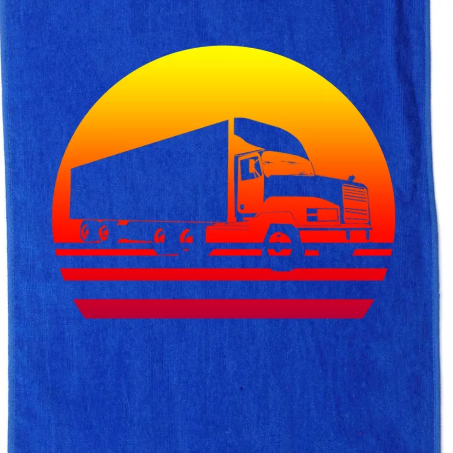 Semi Truck Driver Trucker Big Rig Sunset Gift Platinum Collection Golf Towel