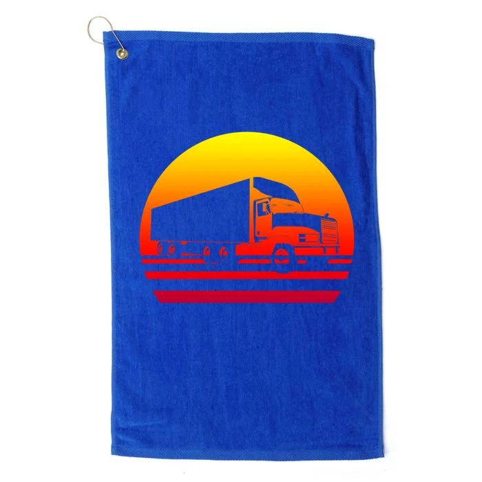 Semi Truck Driver Trucker Big Rig Sunset Gift Platinum Collection Golf Towel