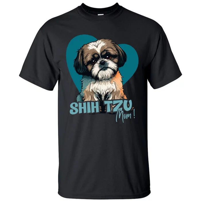 Shih Tzu Dog With Heartdecoration Shihtzumom Tall T-Shirt