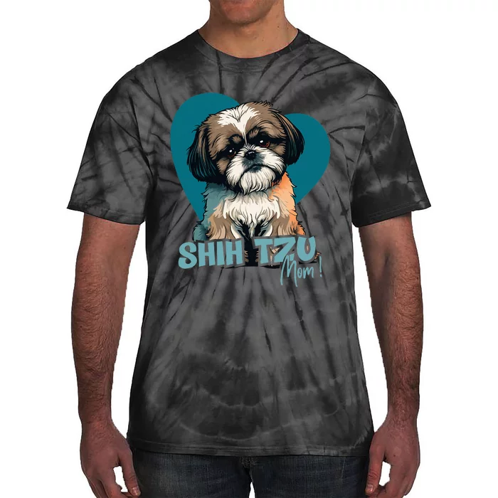 Shih Tzu Dog With Heartdecoration Shihtzumom Tie-Dye T-Shirt