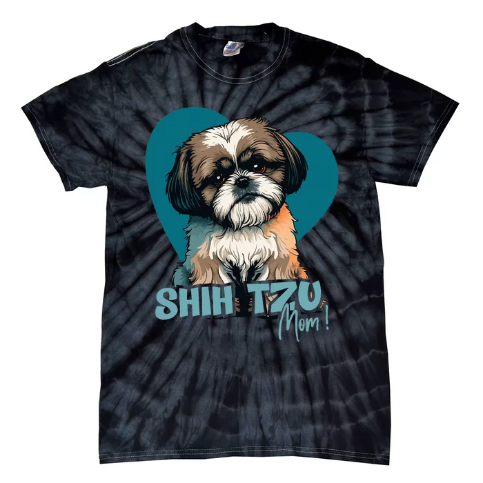 Shih Tzu Dog With Heartdecoration Shihtzumom Tie-Dye T-Shirt