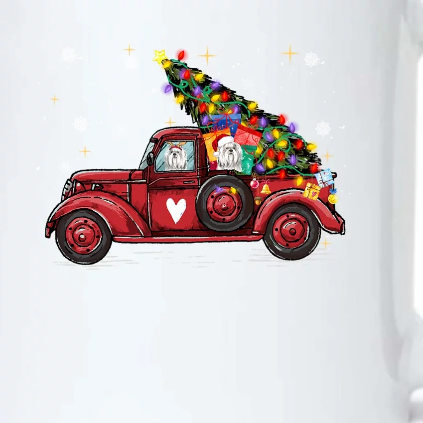 Shih Tzu Dog Love Red Pickup Truck Christmas Cute Gift Black Color Changing Mug