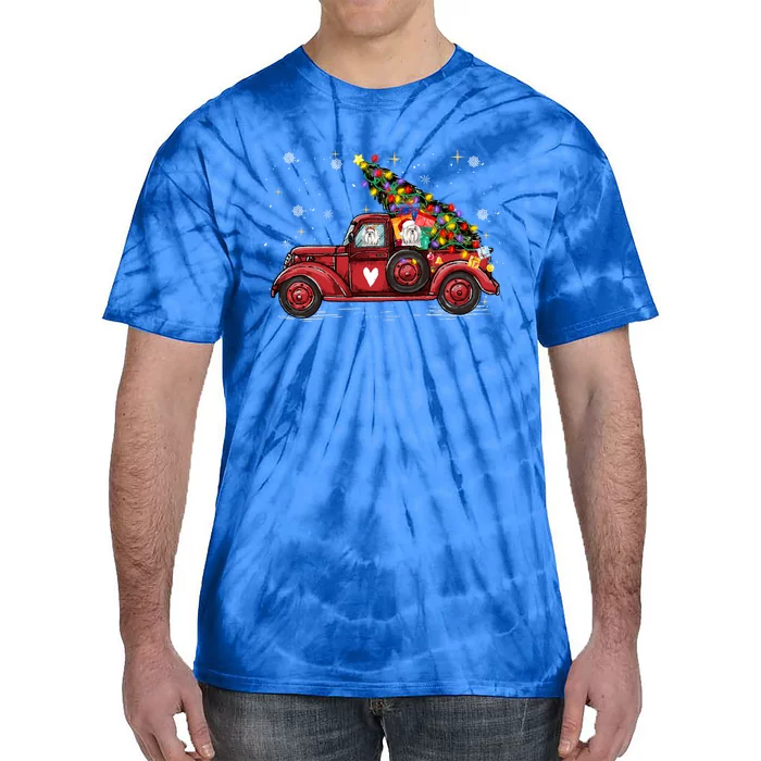 Shih Tzu Dog Love Red Pickup Truck Christmas Cute Gift Tie-Dye T-Shirt