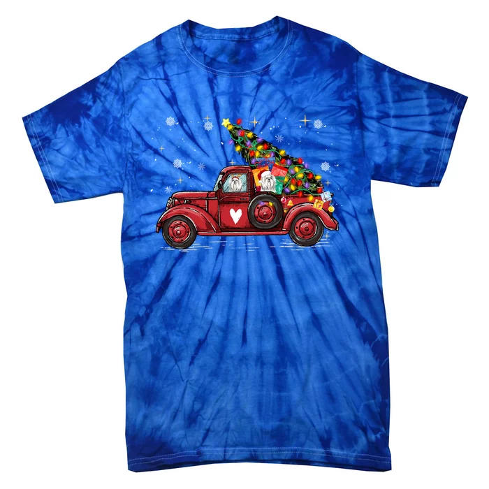 Shih Tzu Dog Love Red Pickup Truck Christmas Cute Gift Tie-Dye T-Shirt