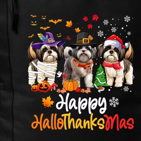 Shih Tzu Dog Halloween Christmas Happy Hallothanksmas Daily Commute Backpack