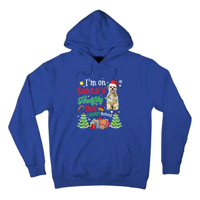 Shih Tzu Dog On Santa's Naughty Funny List Xmas Cool Gift Tall Hoodie