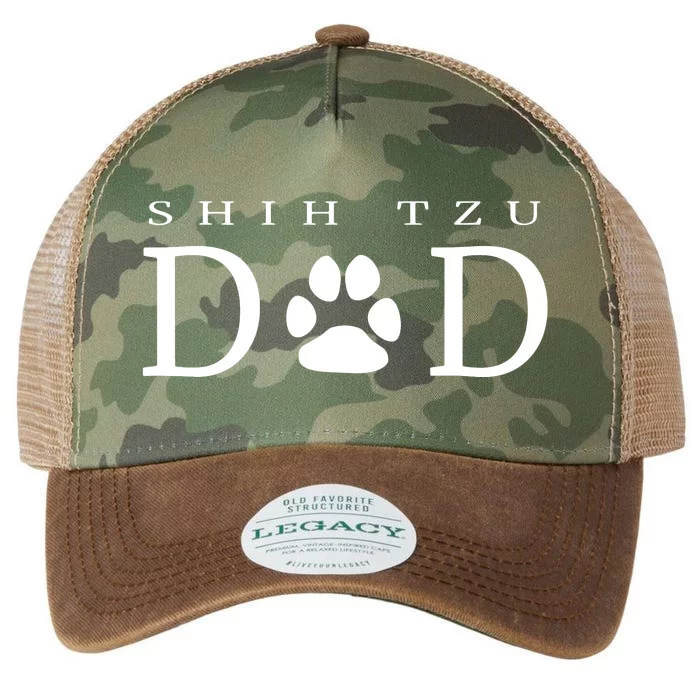 Shih Tzu Dad Dog Gift Paw Print Funny Legacy Tie Dye Trucker Hat