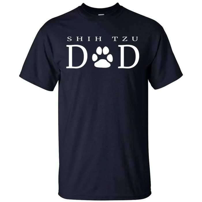 Shih Tzu Dad Dog Gift Paw Print Funny Tall T-Shirt