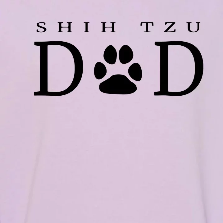 Shih Tzu Dad Dog Gift Paw Print Funny Garment-Dyed Sweatshirt